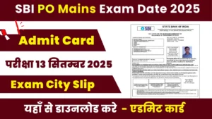 SBI PO Mains Admit Card 2025 Link