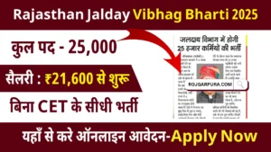 Rajasthan Jalday Vibhag Bharti 2025