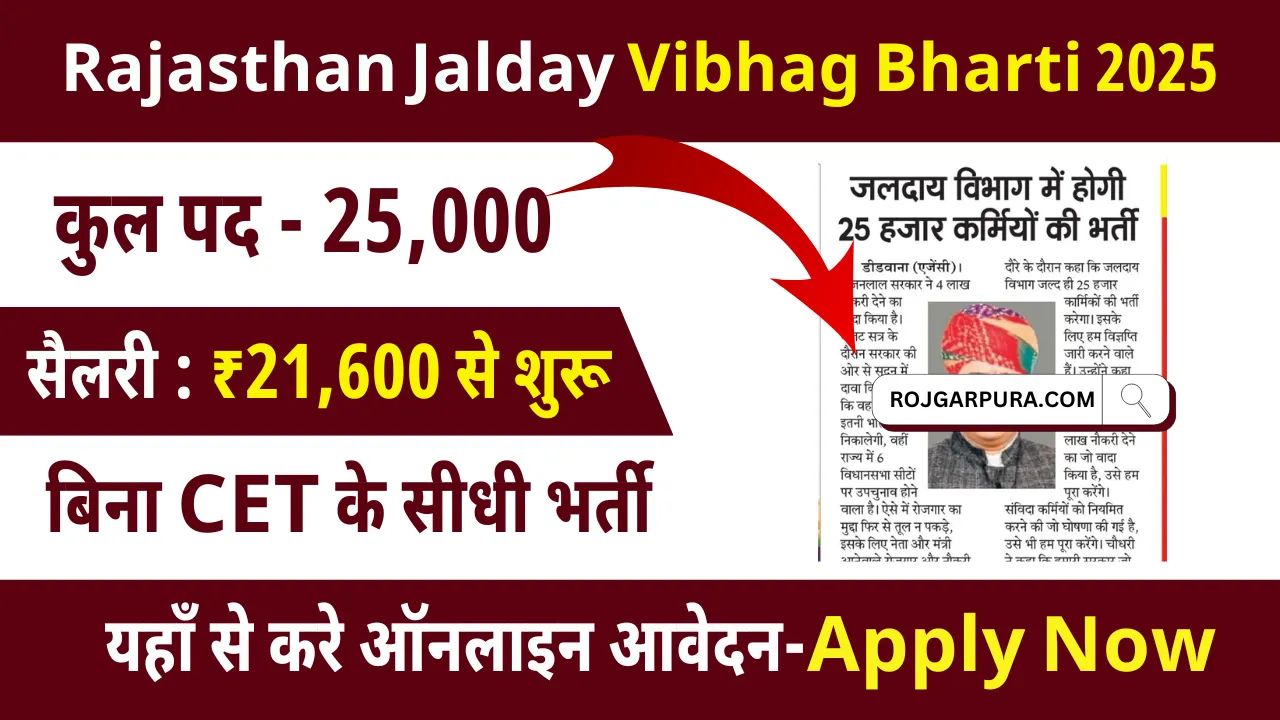 Rajasthan Jalday Vibhag Bharti 2025